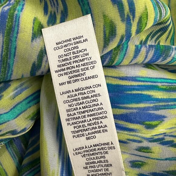 Chicos Womens Boho Sheer Tunic Top Size 2 US L Ikat Festival Vacation Cruise - Picture 5 of 8